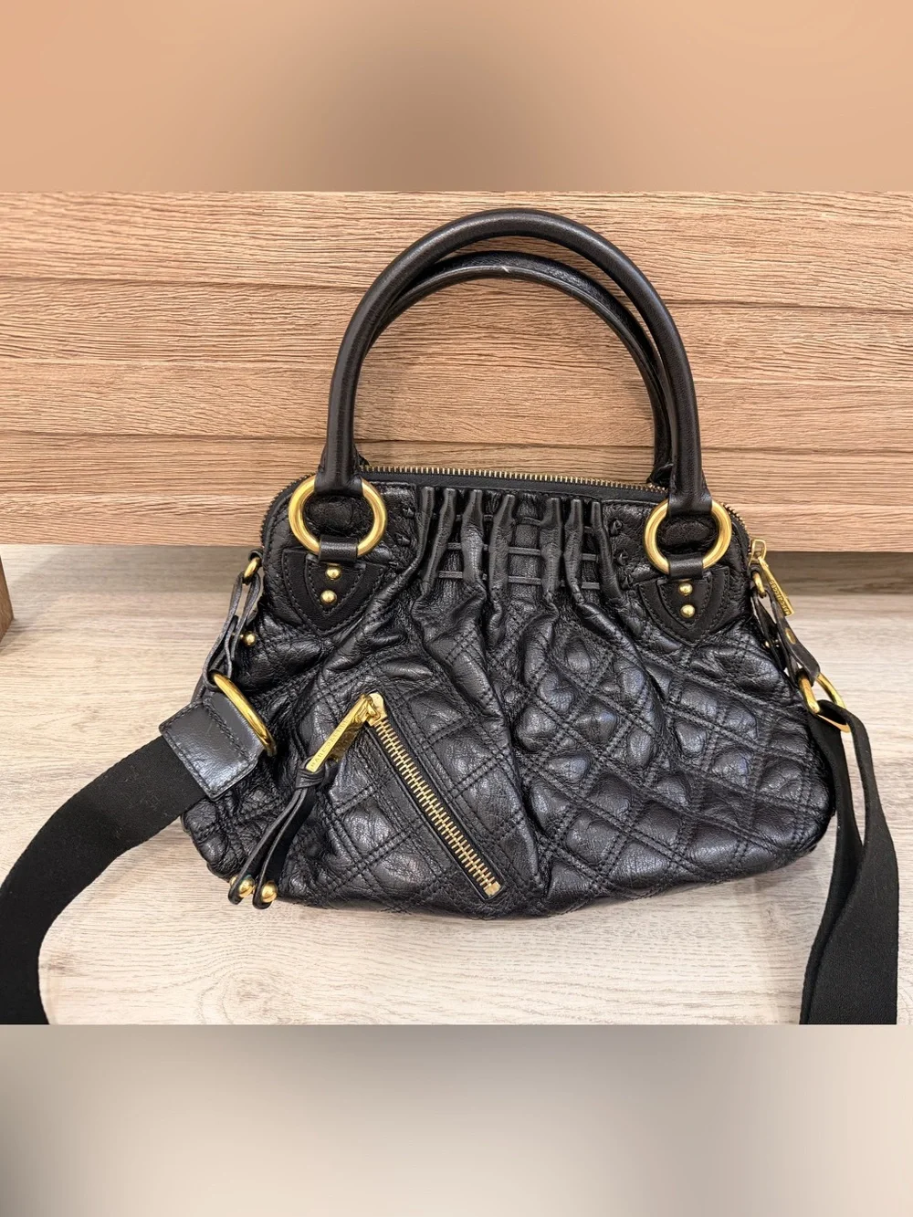 Vintage Marc Jacob’s Black Quilted Leather Top-Handle Women's Bag